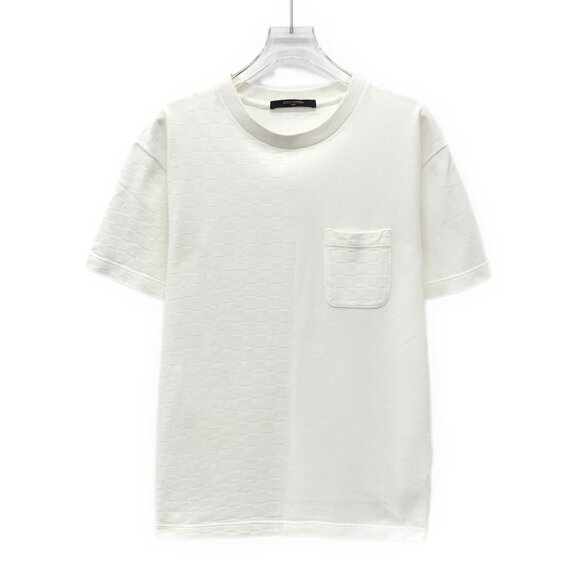 Louis Vuitton White Cotton Checkerboard Short Sleeve T-Shirt S Size - Picture 1 of 7